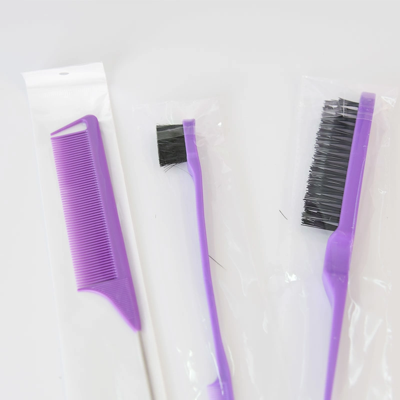 3PCS Professional Highlighting Comb Versatile Tip Tail Hairdresser Steel Needle Fine Teeth Comb Solid Hair Brush