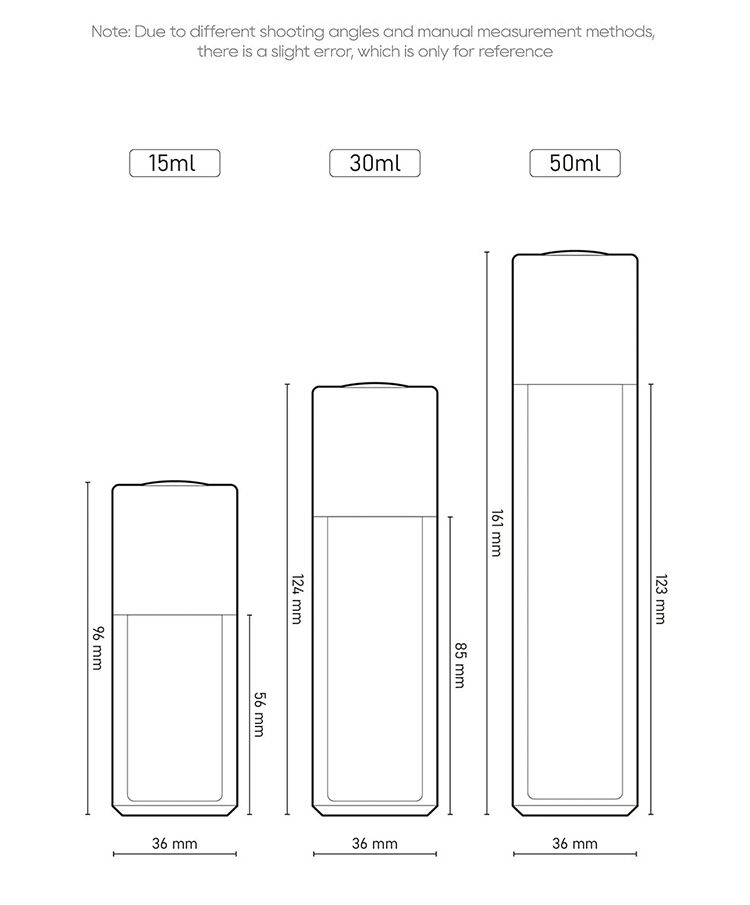 Wholesale Plastic Bottle 15/30/50ml Luxury Cosmetic Packaging Airless Pump Bottle